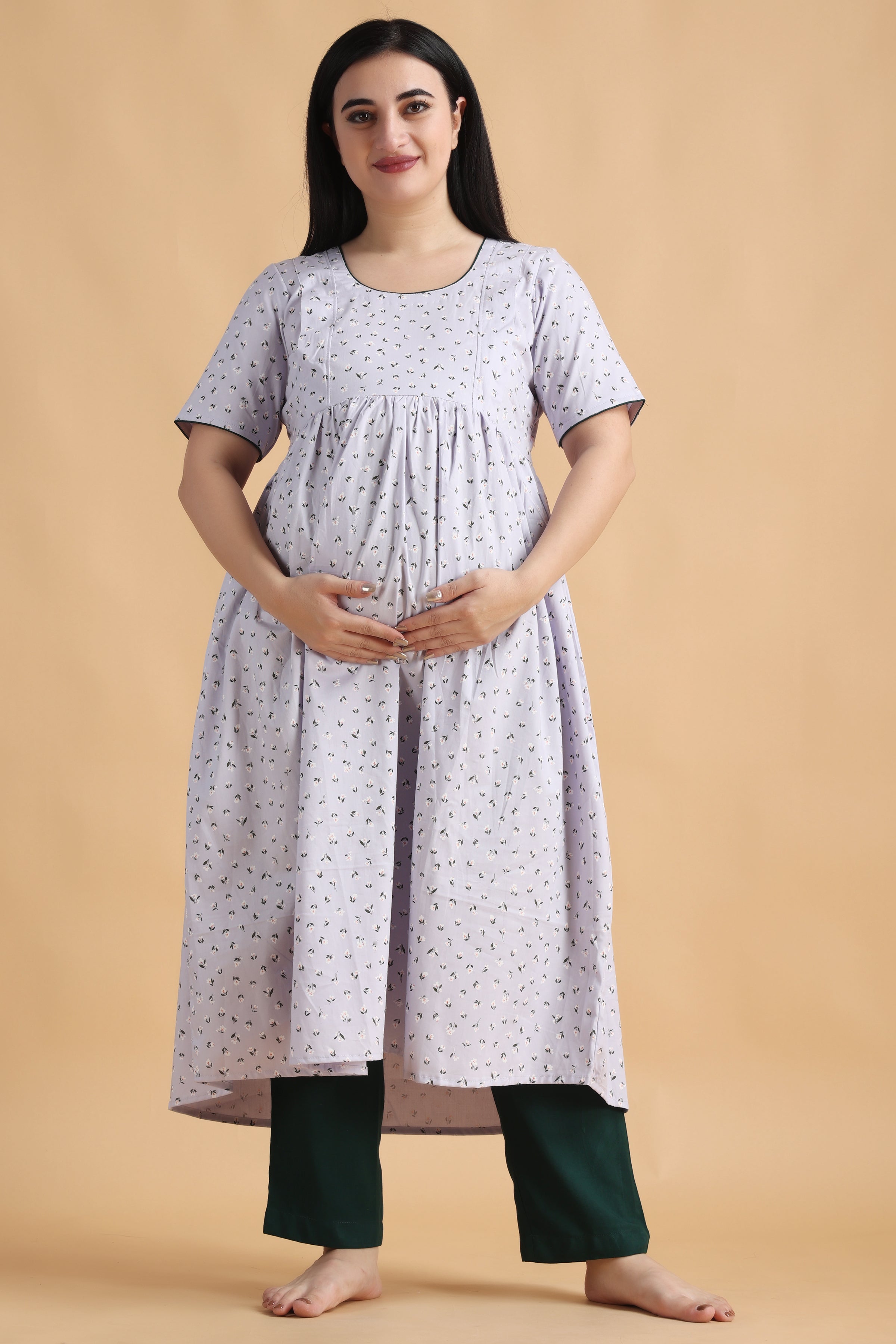 Buy Easyfeed Designer Cotton Embroidery Maternity/Nursing/Easyfeeding/Western  TOP/feeding/Kurti/Kurta/Dress/with Zippers for PRE and Post Pregnancy for  Women Online at desertcartINDIA