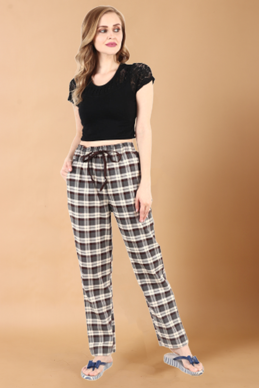 Black Checked Woollen Pajama