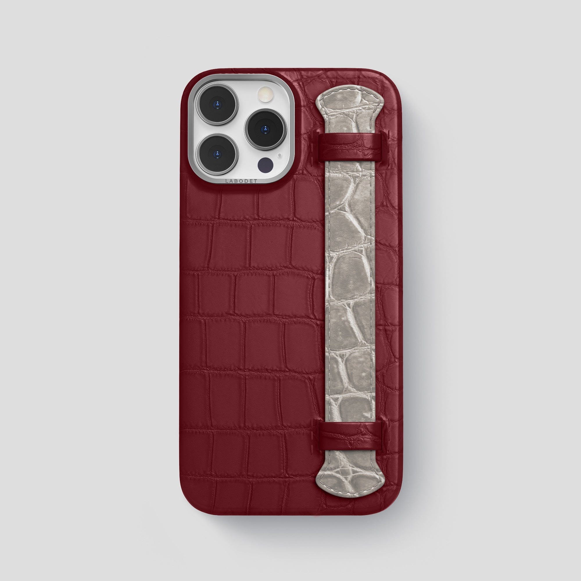 Image of Handle Case For iPhone 15 Pro Max In Alligator & Himalayan Crocodile