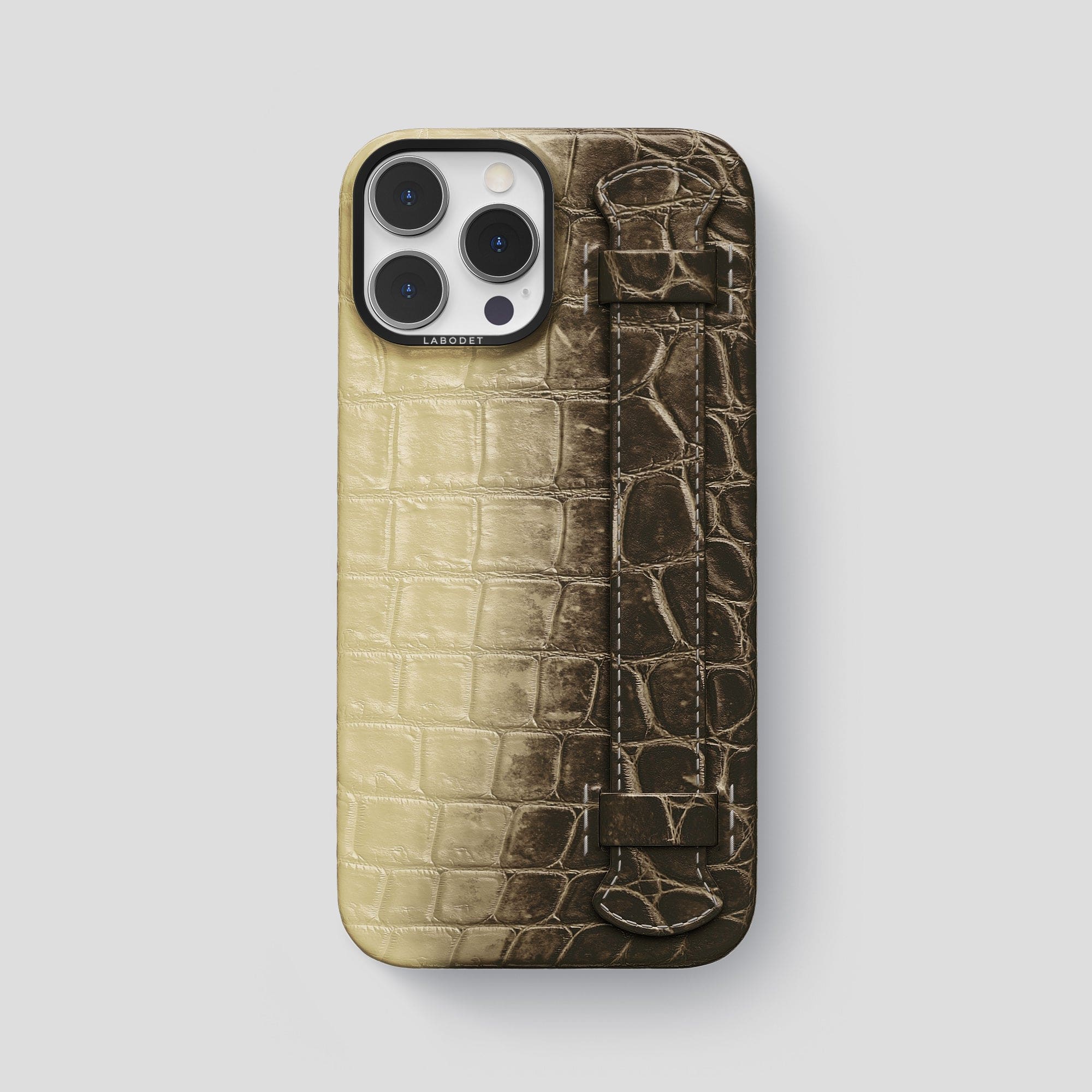 Image of Handle Case For iPhone 15 Pro Max In Himalayan Crocodile