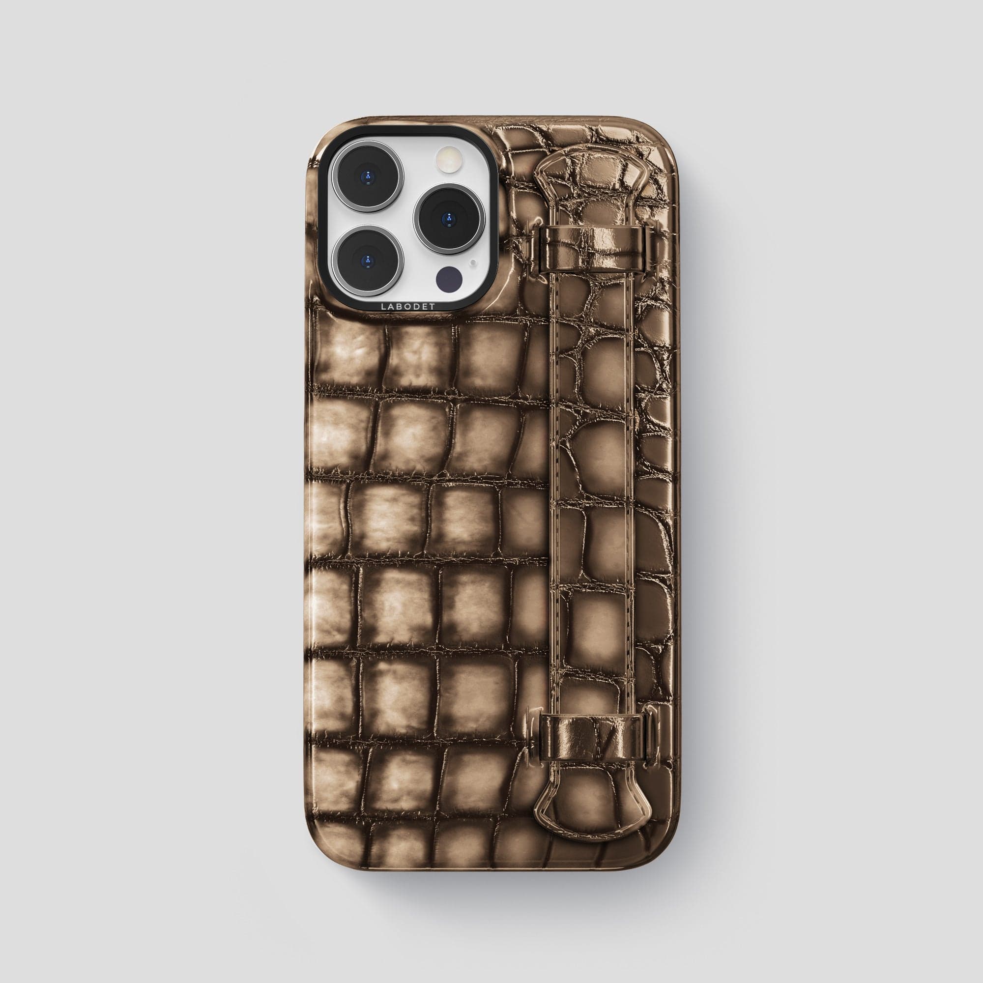 Image of Handle Case For iPhone 15 Pro Max In Patina Alligator