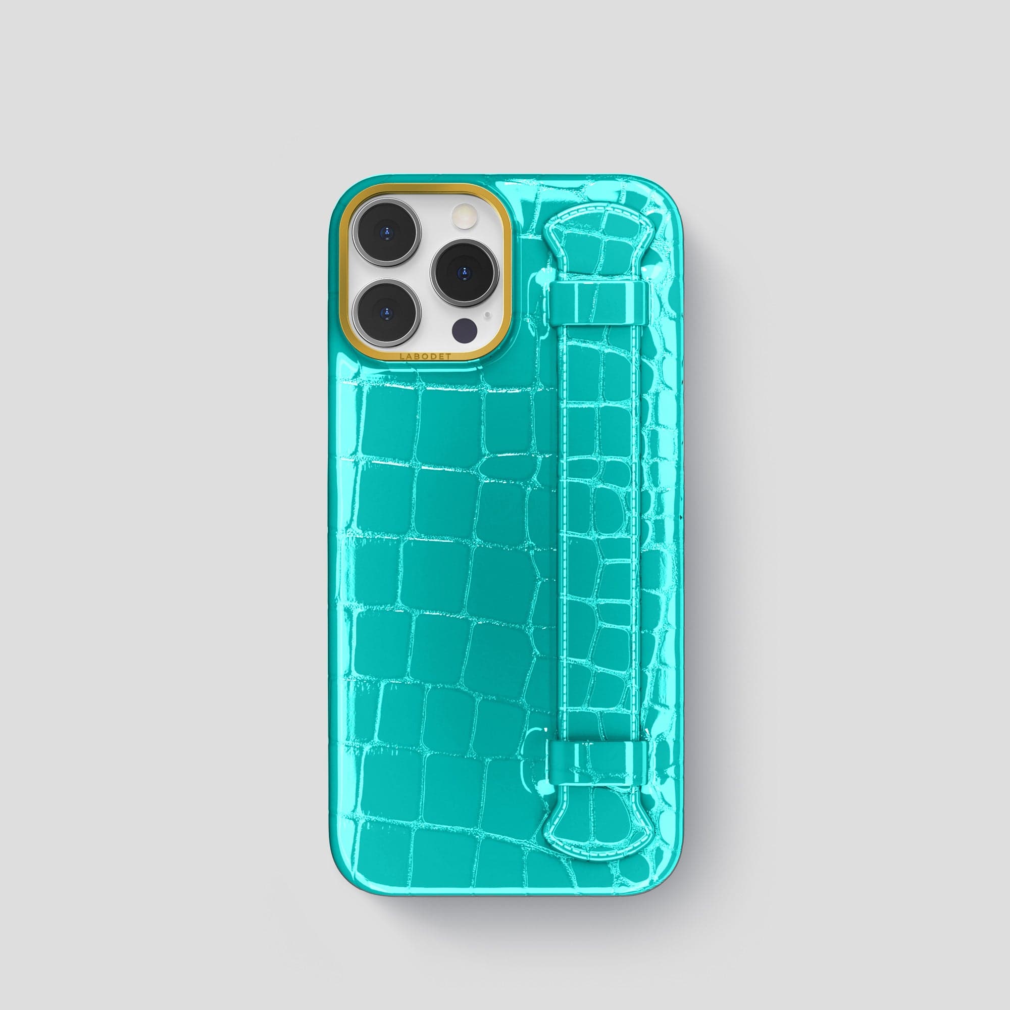 Image of Handle Case For iPhone 15 Pro In Shiny Alligator