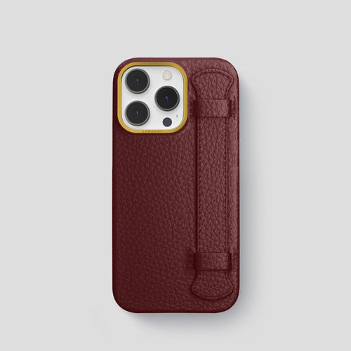 stylish calf leather case for iPhone 13 Pro Max bordeaux