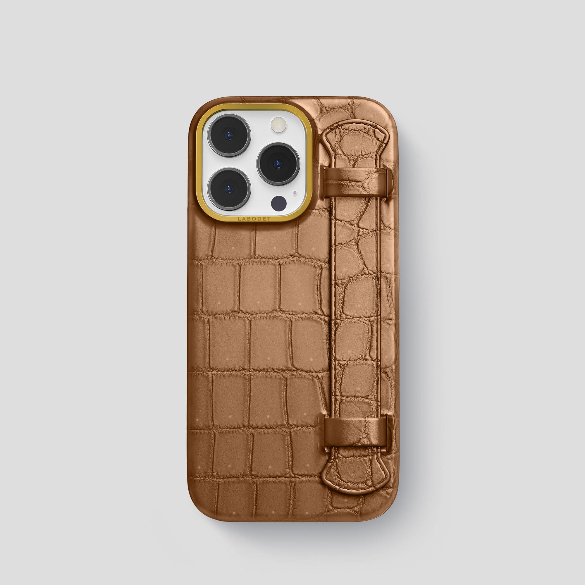 Image of Handle Case For iPhone 15 Pro In Porosus Crocodile