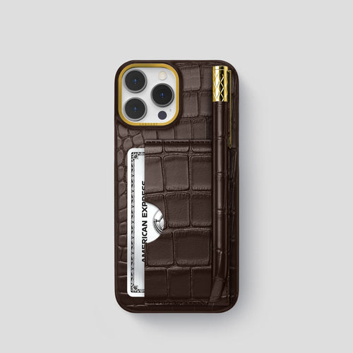 Card and Pen Holder Case For iPhone 14 Pro Max In Alligator – Labodet