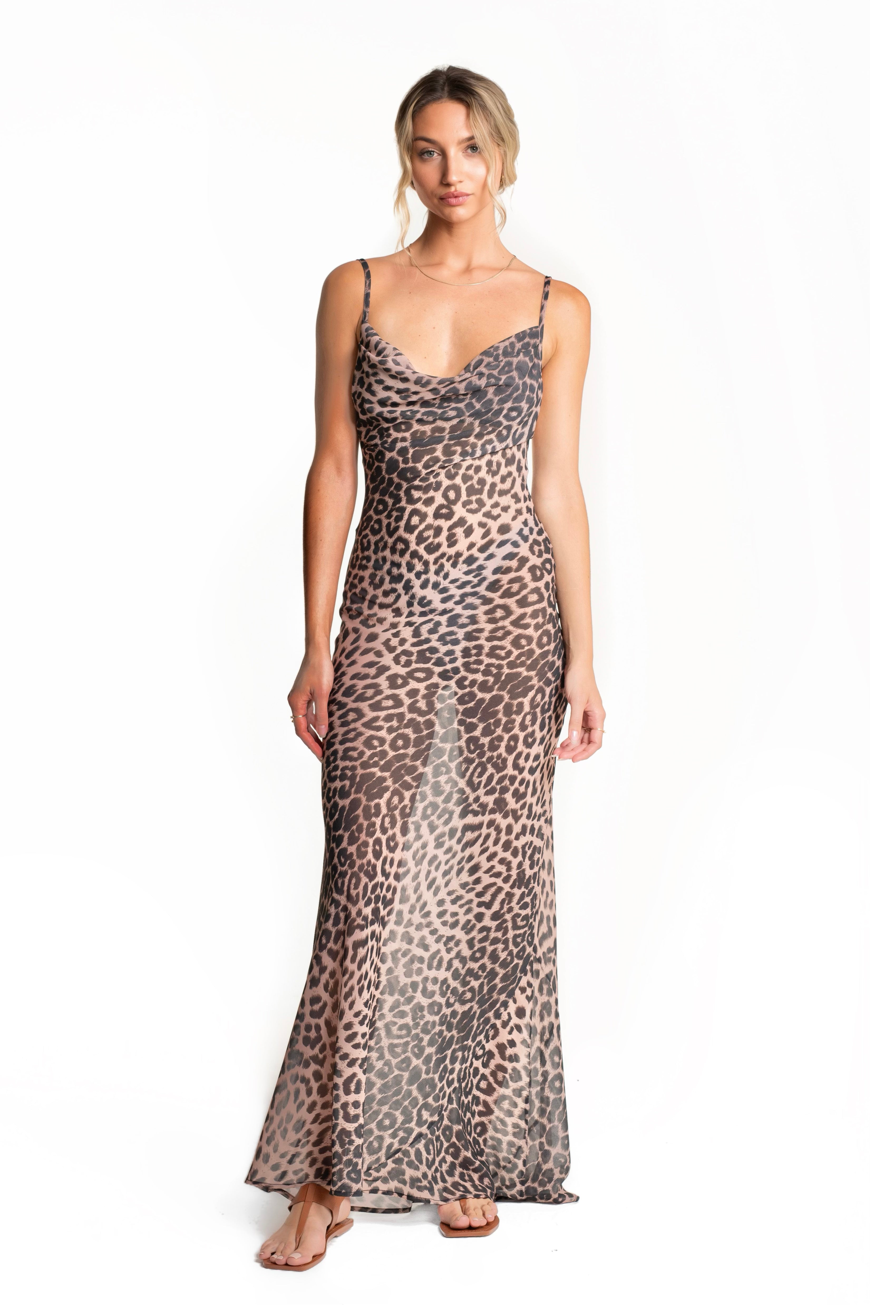 Sheer animal print dress on sale