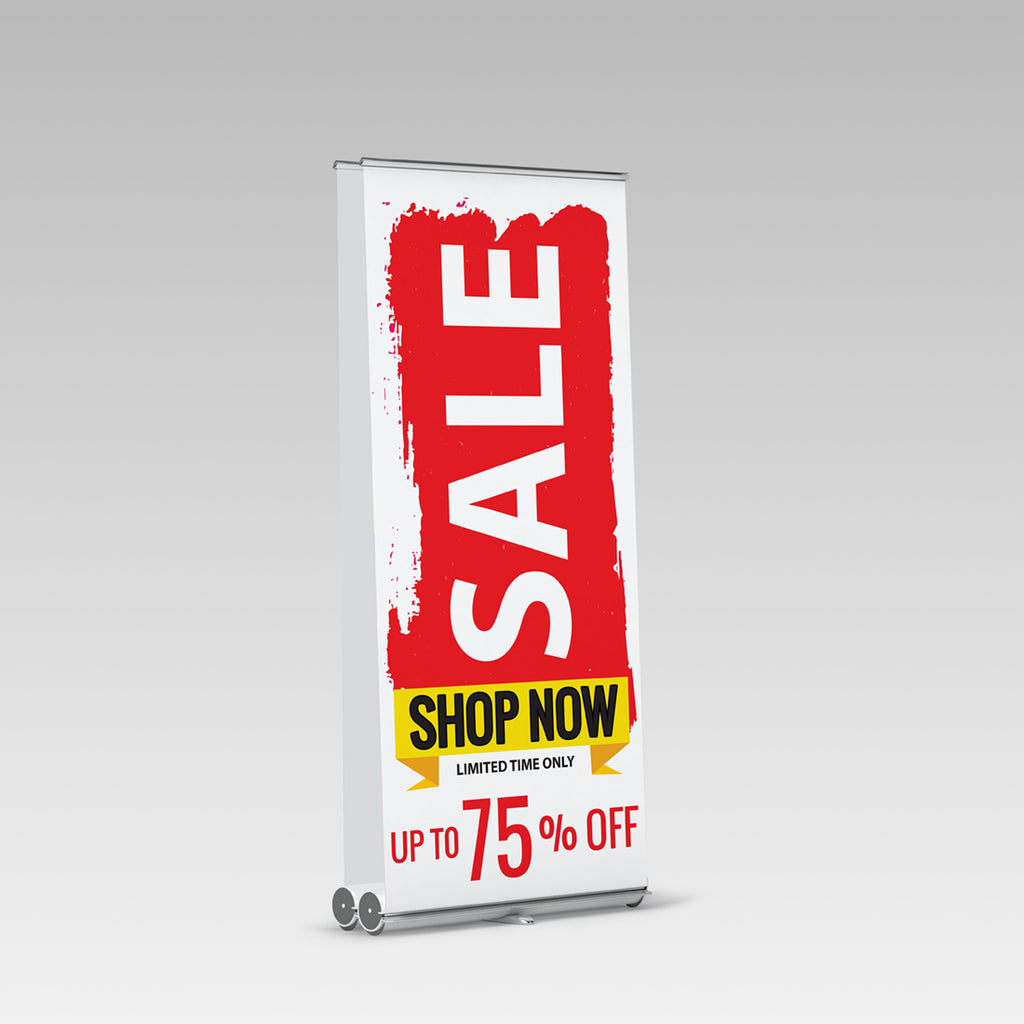 Printed "SALE - SHOP NOW" Premium Double Side Pull Up Banner