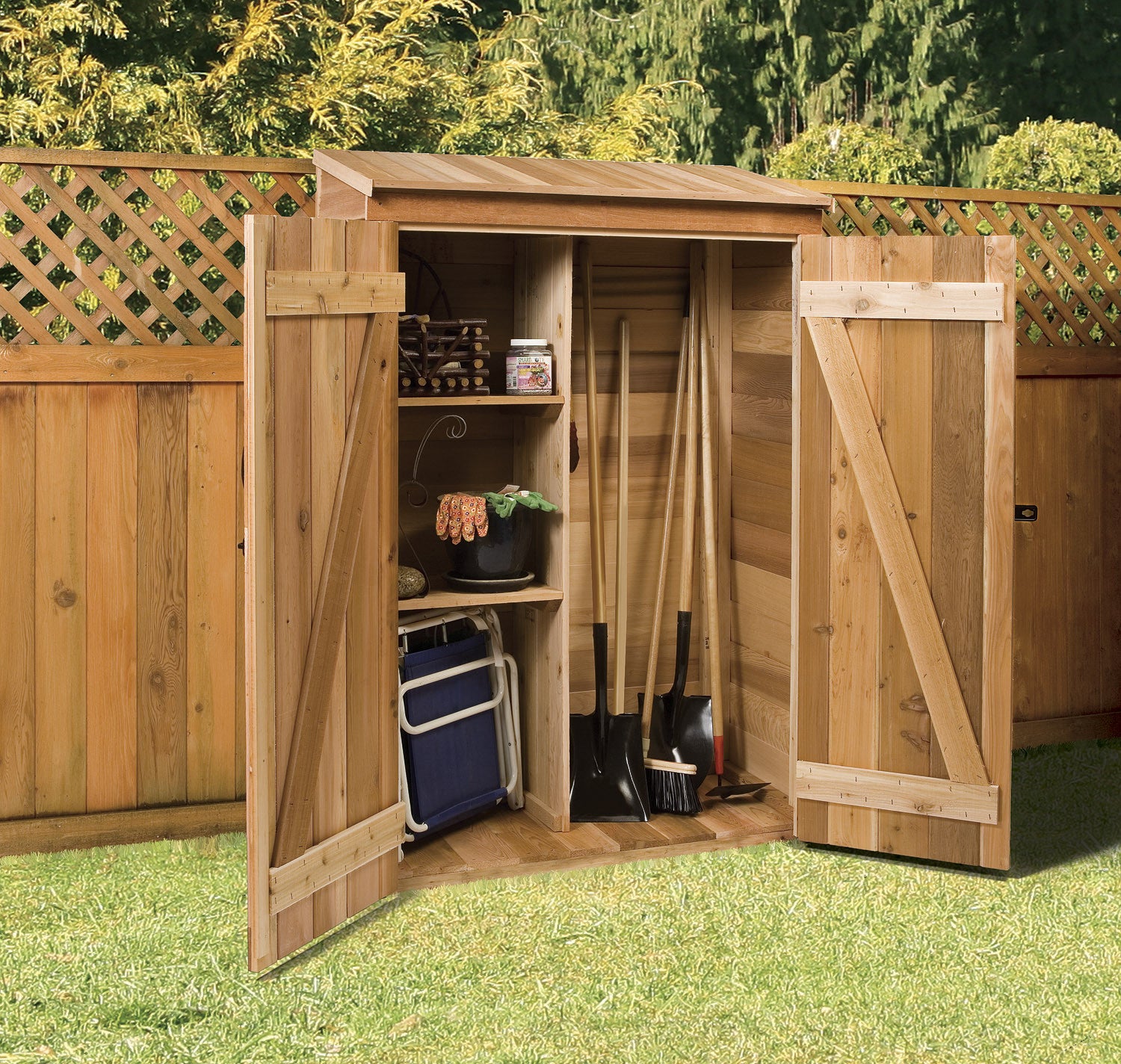 Outdoor Garden Hutch, 2x4 Patio Storage Shed – Cedarshed USA