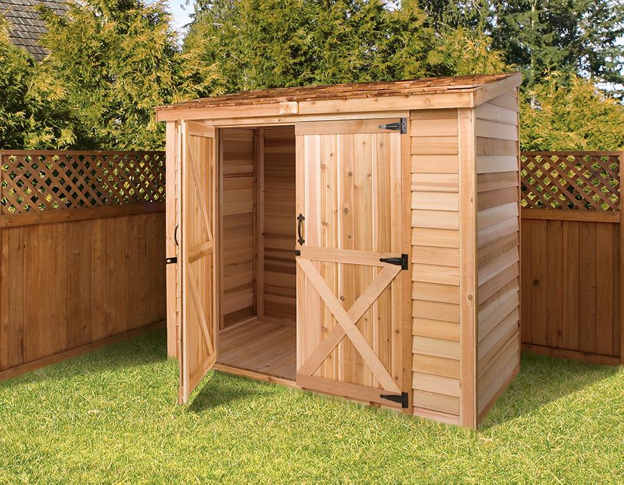 Lean to double door shed