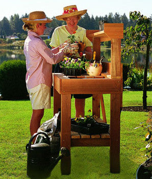 Garden Potting Bench Kits, Cedar Potting Benches with Sink ...