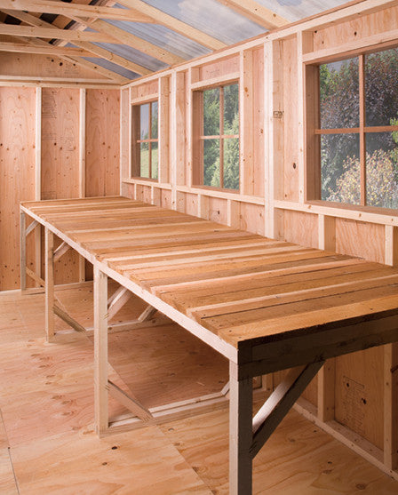 western red cedar work bench, shed benches, plans