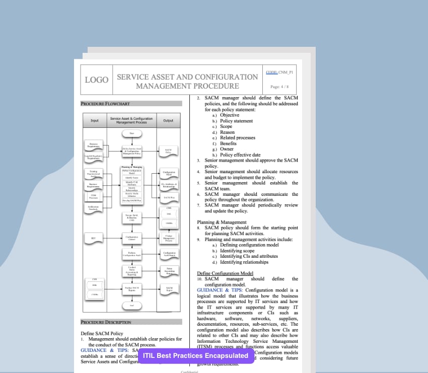 Service Asset and Configuration Management Process Template