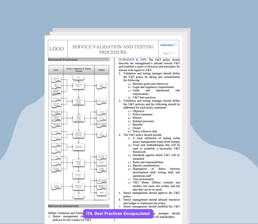 Service Validation and Testing Management Process Template