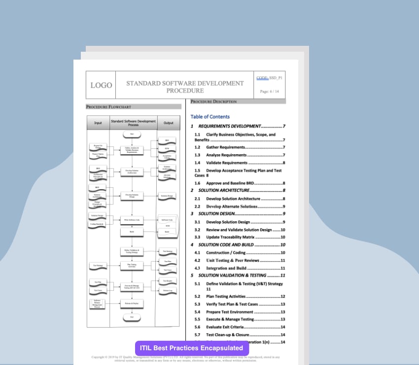 Standard Software Development Value Stream Document Template