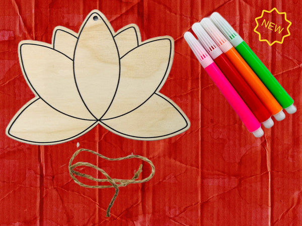 Lotus Wood Coloring Kit for kids, DIY Gift for children, kids ...