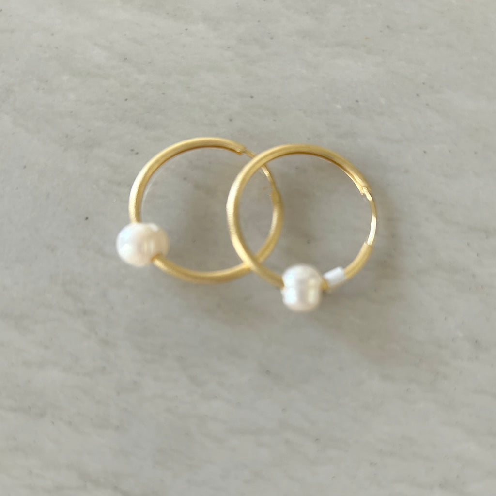 Half Hoop Pearl Earrings | Modern Elegance & Timeless Pearls | by Pearly Girls