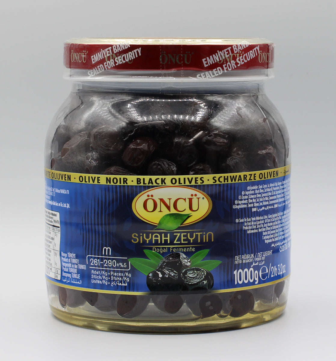 Oncu  Natural Black Olives, M-S 2.21 lb - 1000g