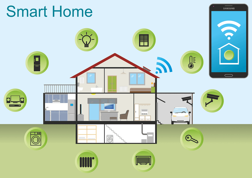 Smart home apparaten in huis
