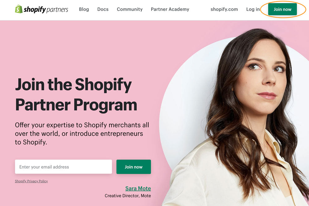 Shopify Partners Landing Page