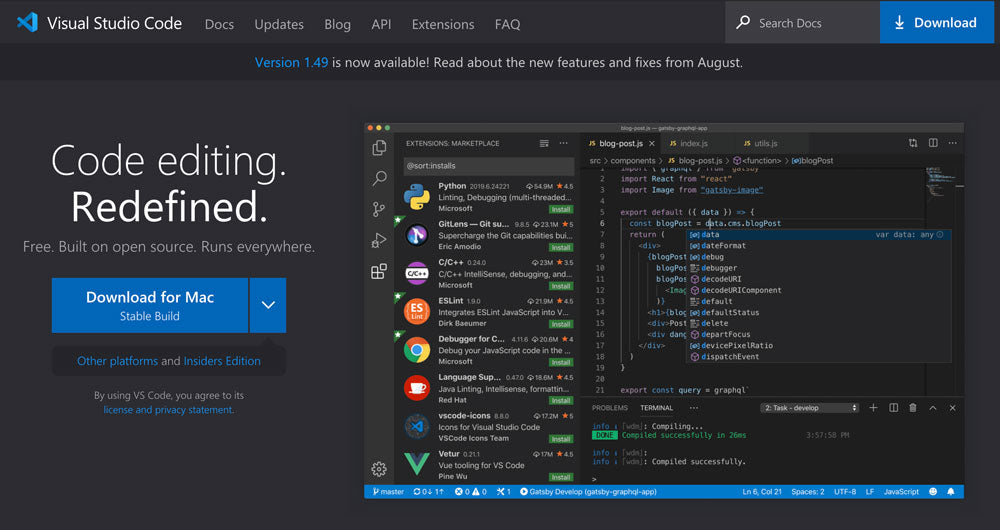 Visual Studio Code download page