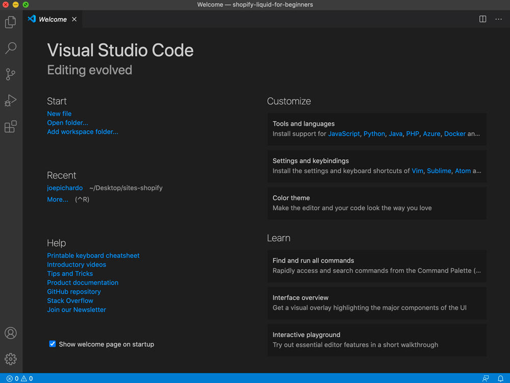 Visual Studio Code editor