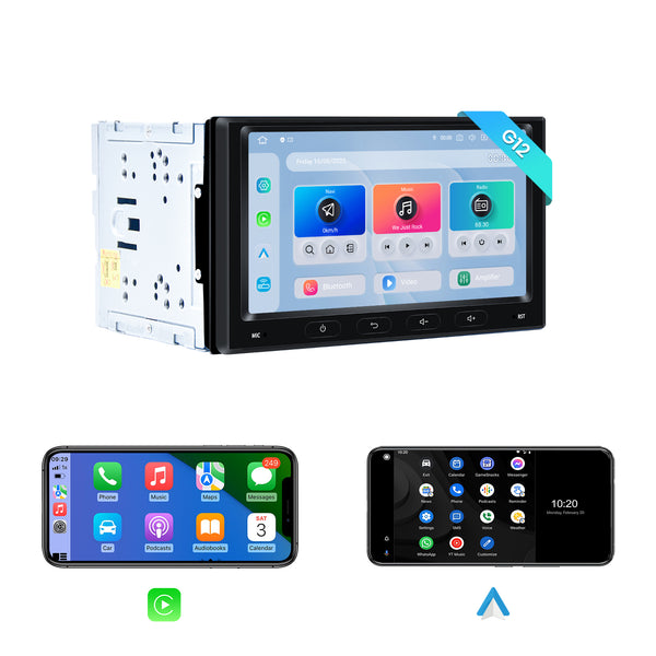  7 Inch Android Double Din Car Stereo Wireless CarPlay