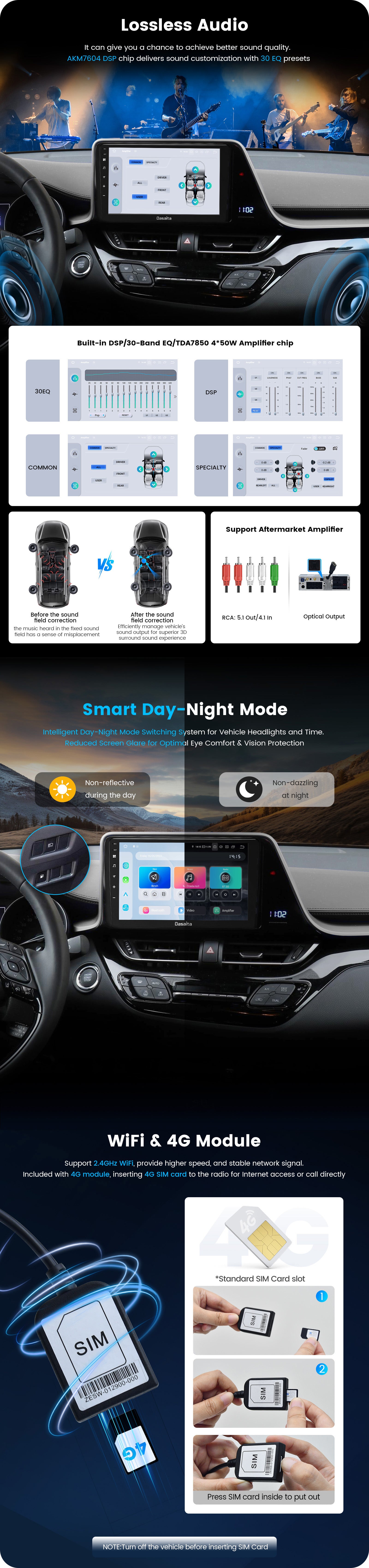 Dasaita Android12 Car Stereo for Toyota CHR 2016-2020 DSP amplifier Optical Qutput radio