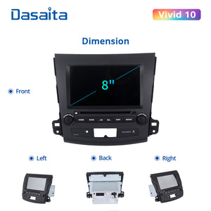 Dasaita Vivid For Mitsubishi Outlander 2007 2008 2009 2010 2011 2012 2013  Car Stereo Apple Carplay Android Auto Touch Screen 4G+64G DSP Radio