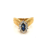 Marquise Sapphire and Diamonds Ring