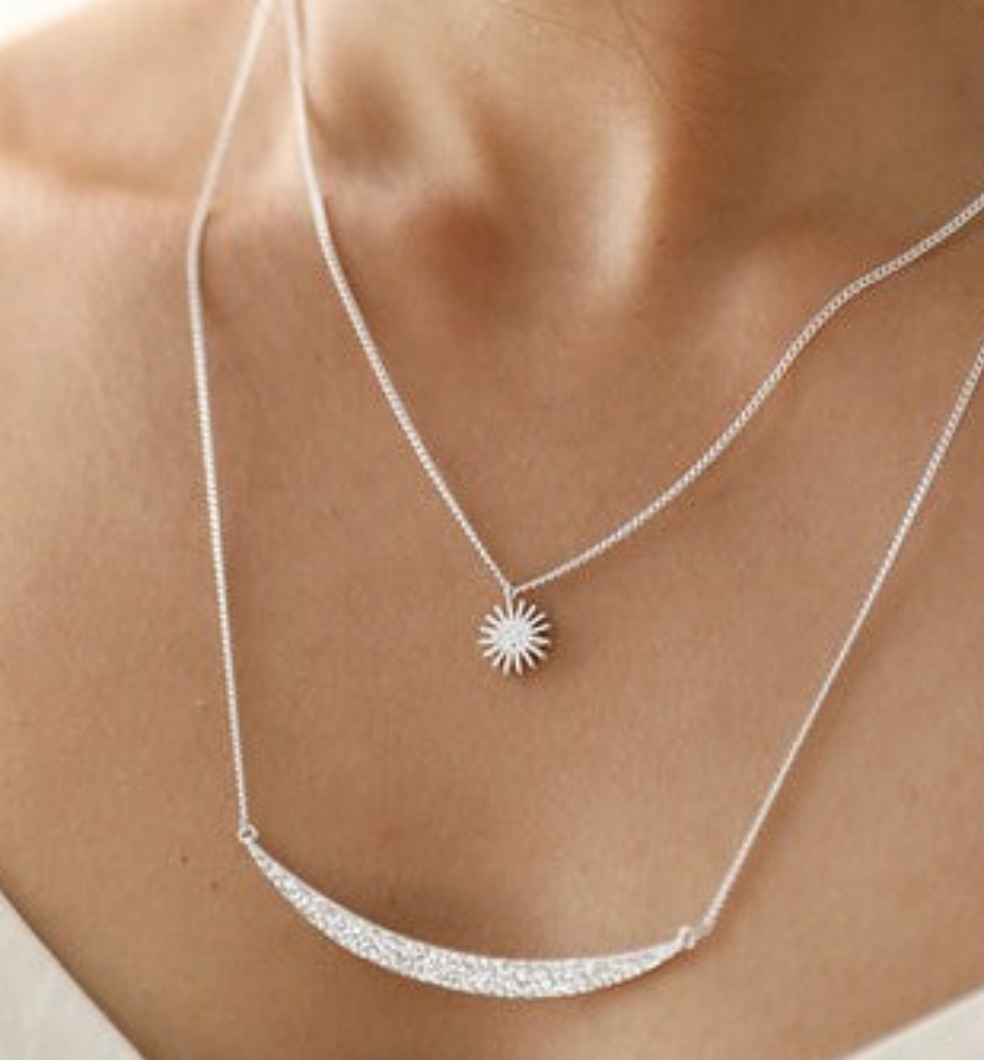 Sunrise Silver Layered Necklace
