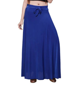Blue Poly Crepe Stylish Skirt - Tee-Zoo