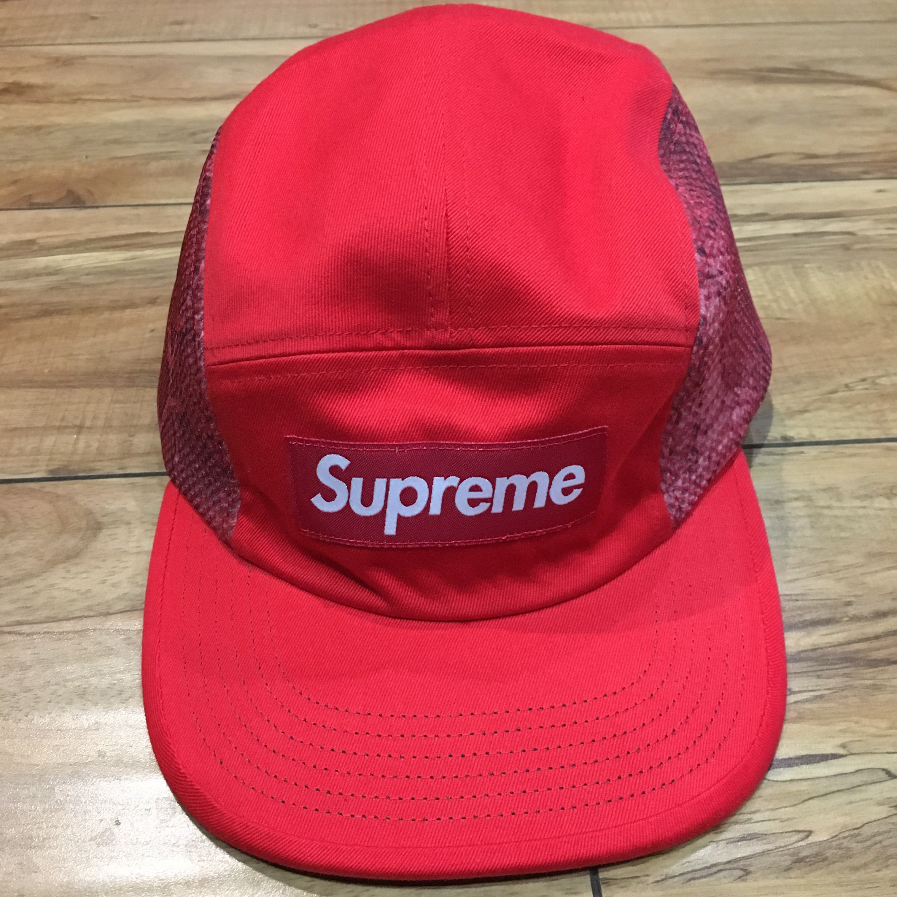 Supreme 5 Panel Denim Camo Camp Hat Purple Box Logo Os Pre-owned