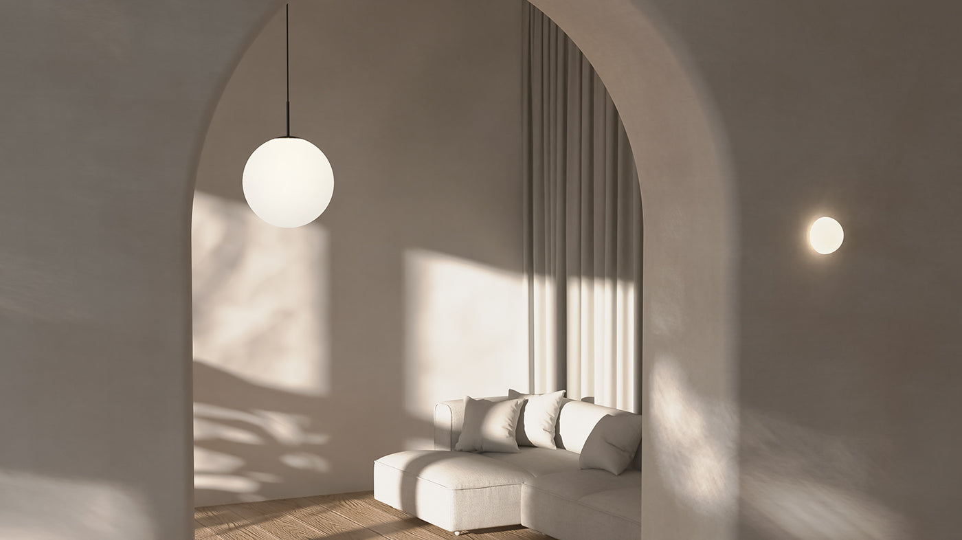 Orb Mirror Wall Light and Orb Max Pendant Light by Lighting Republic for Lighterior