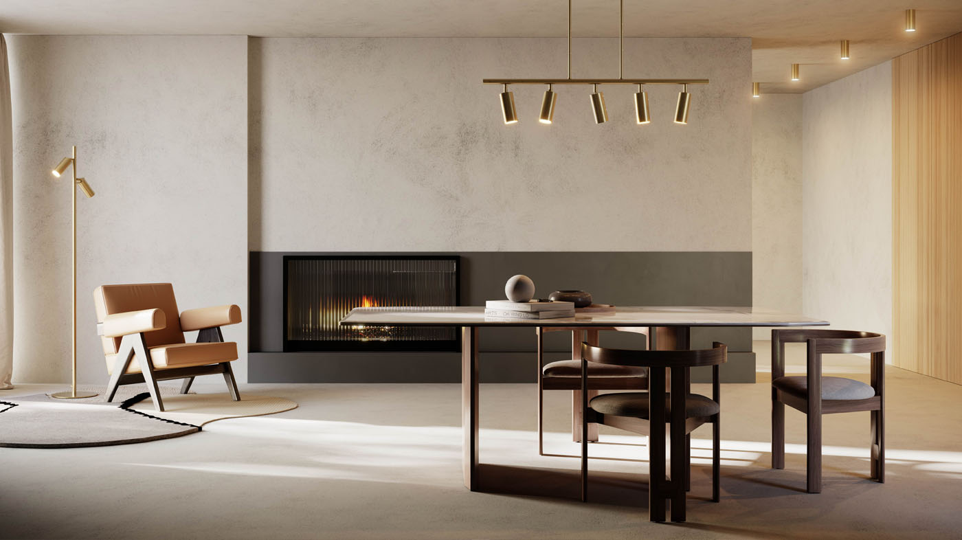 Girasoli Collection | open plan living room lighting | Lighterior