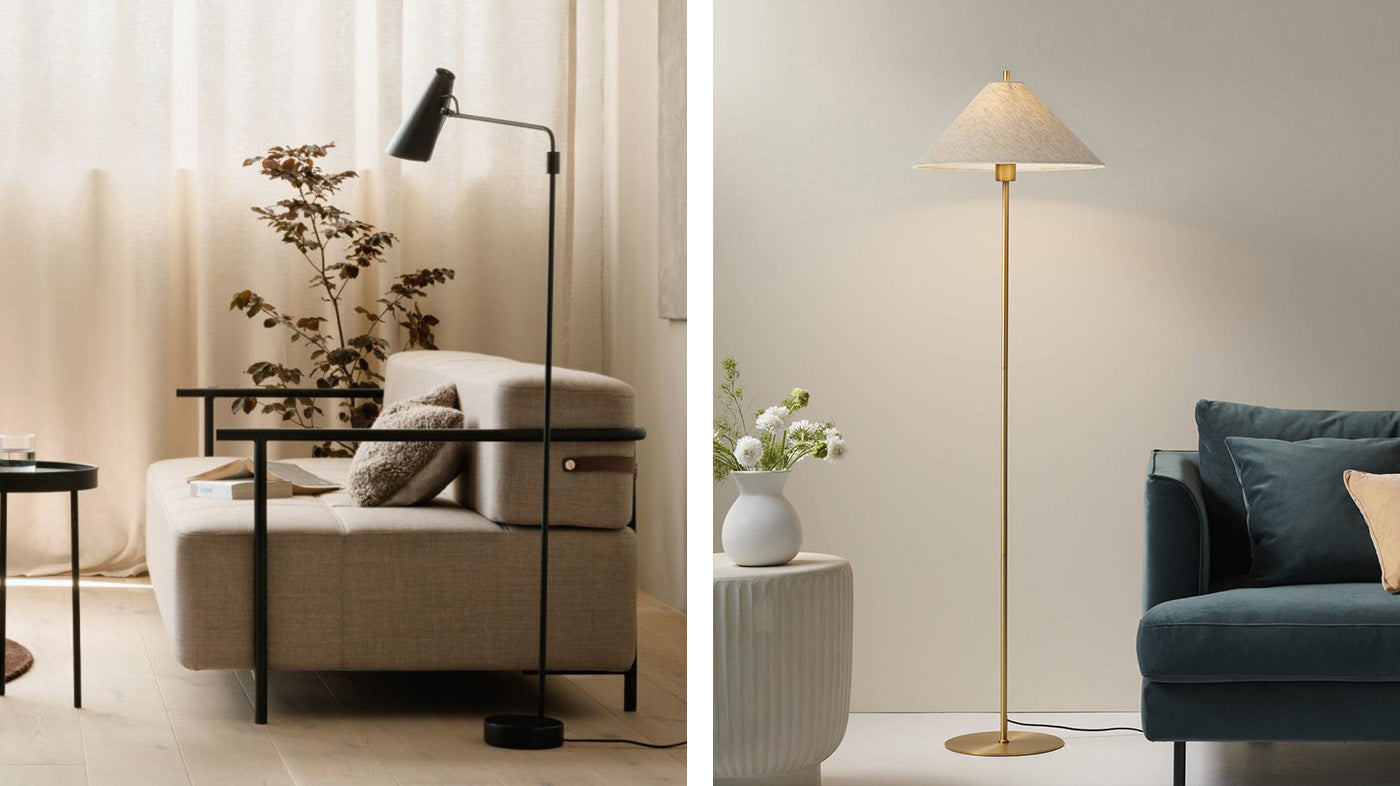 Birdy Swing Floor Lamp & Hadley Floor Lamp