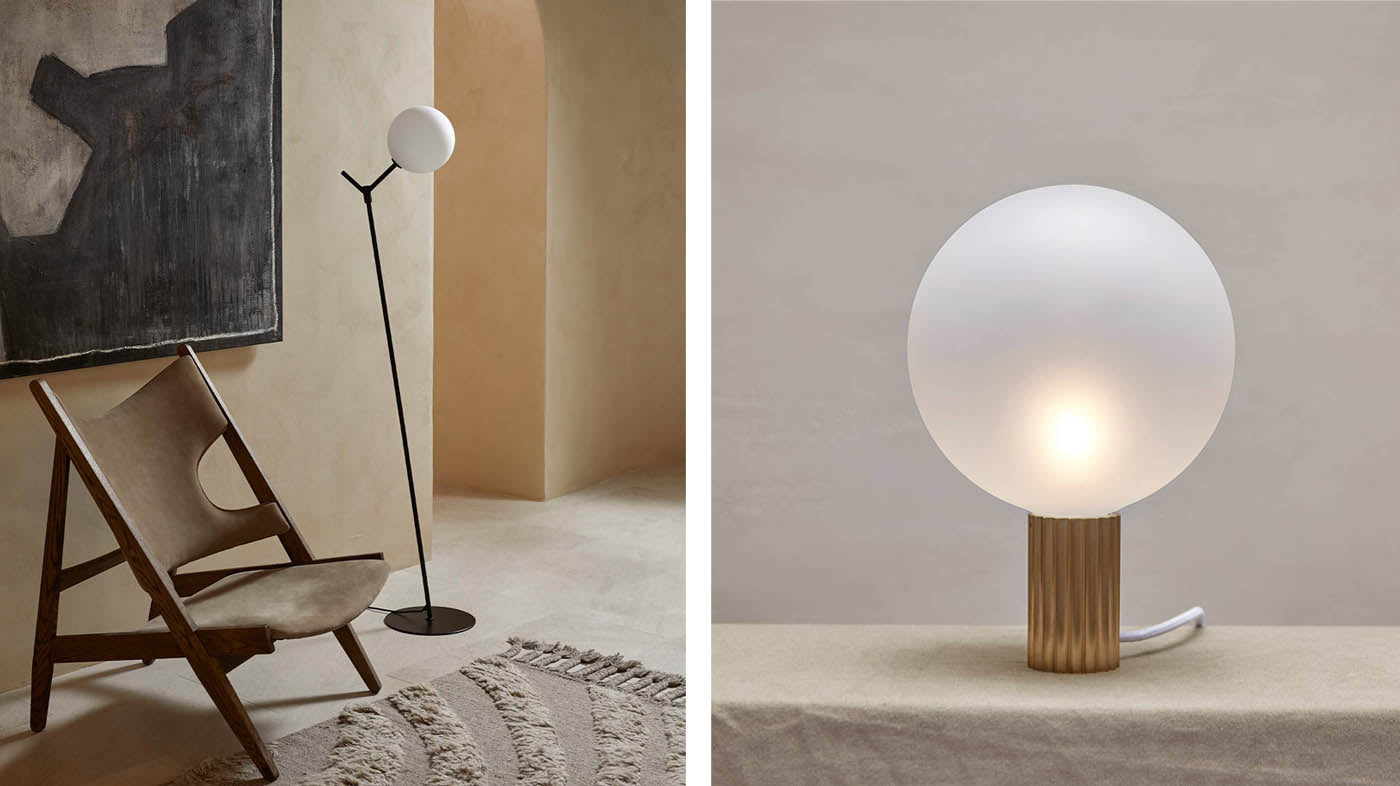 Atom Floor Lamp & Attalos Table Lamp | Orb Lights | Lighterior