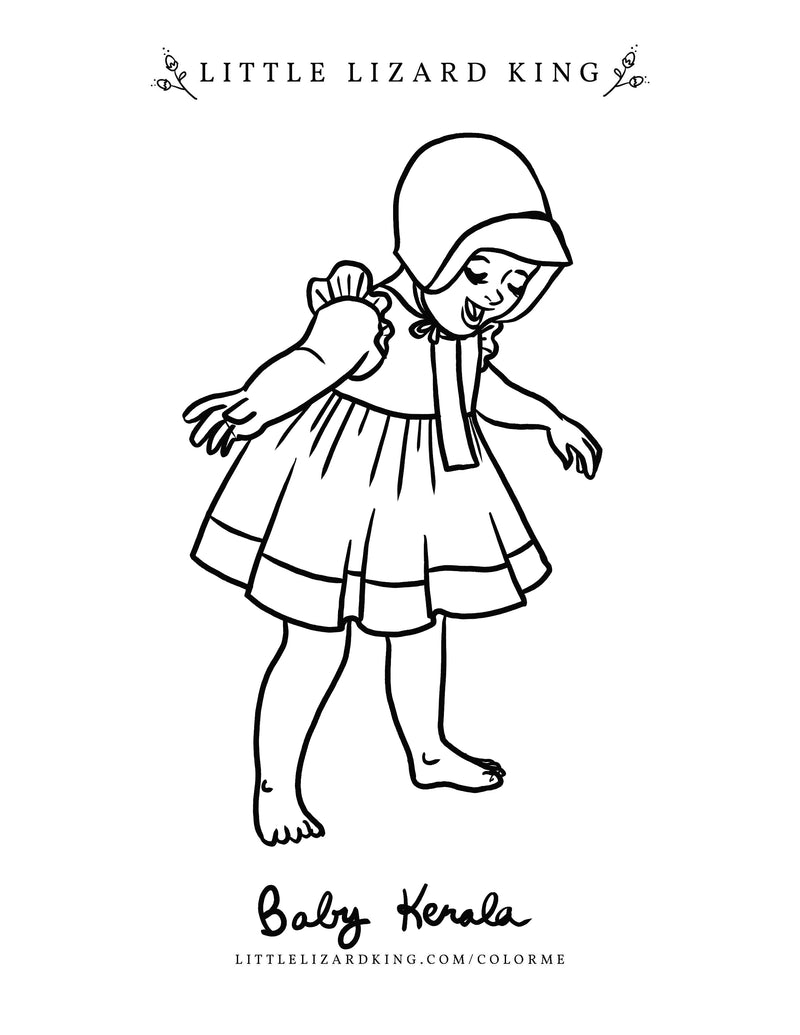 Kerala Baby Coloring Page – Little Lizard King