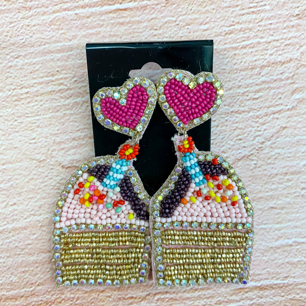 Lyla Heart Beaded Earrings