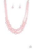 The More The Modest - Pink Pearl - Silver necklace - Paparazzi Accessories