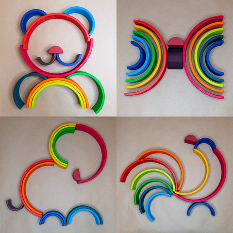 Large wooden rainbow gift for 2 year old 3 year old