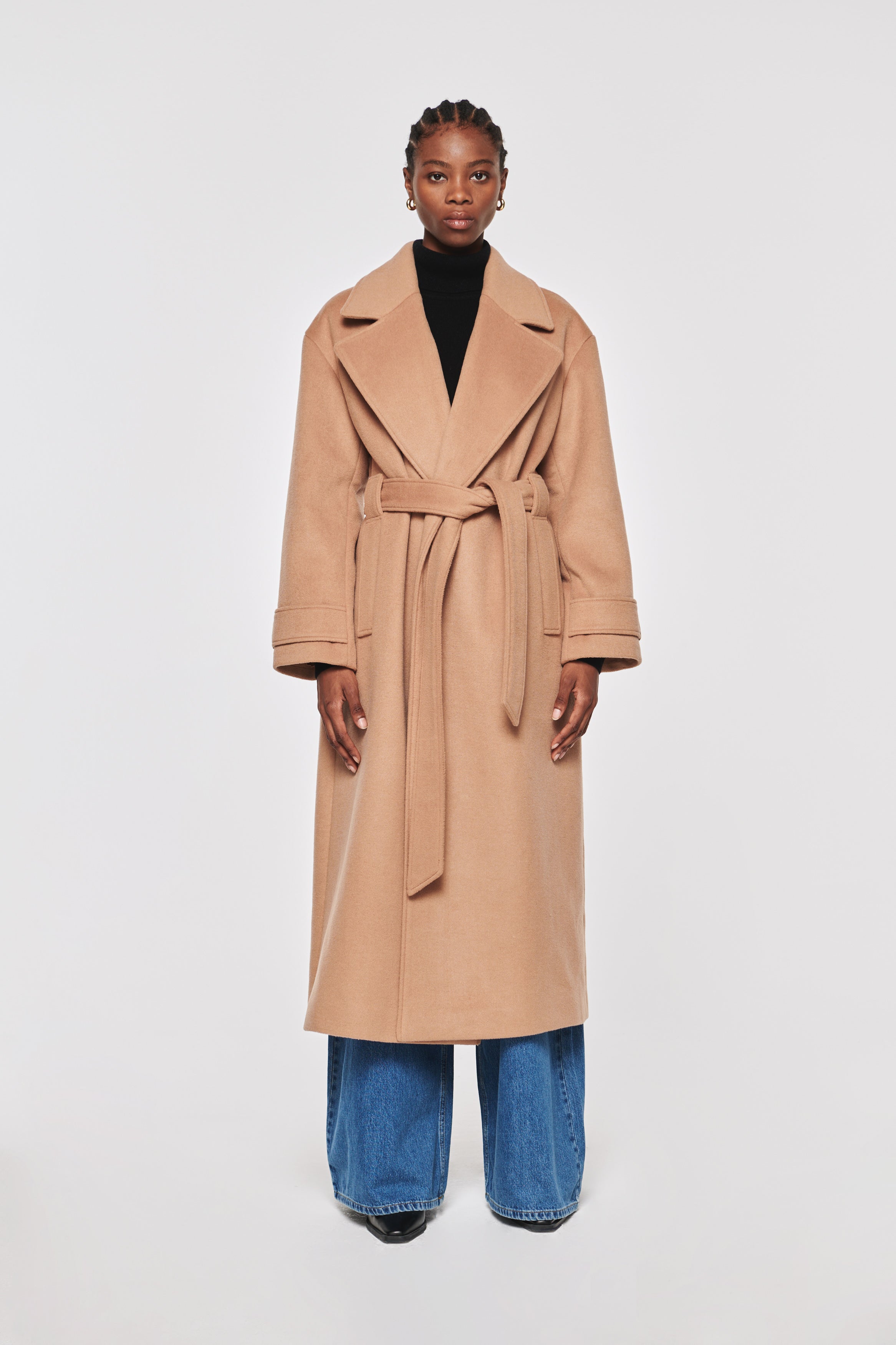 George Slouch Wool Wrap Coat, Camel / UK 22