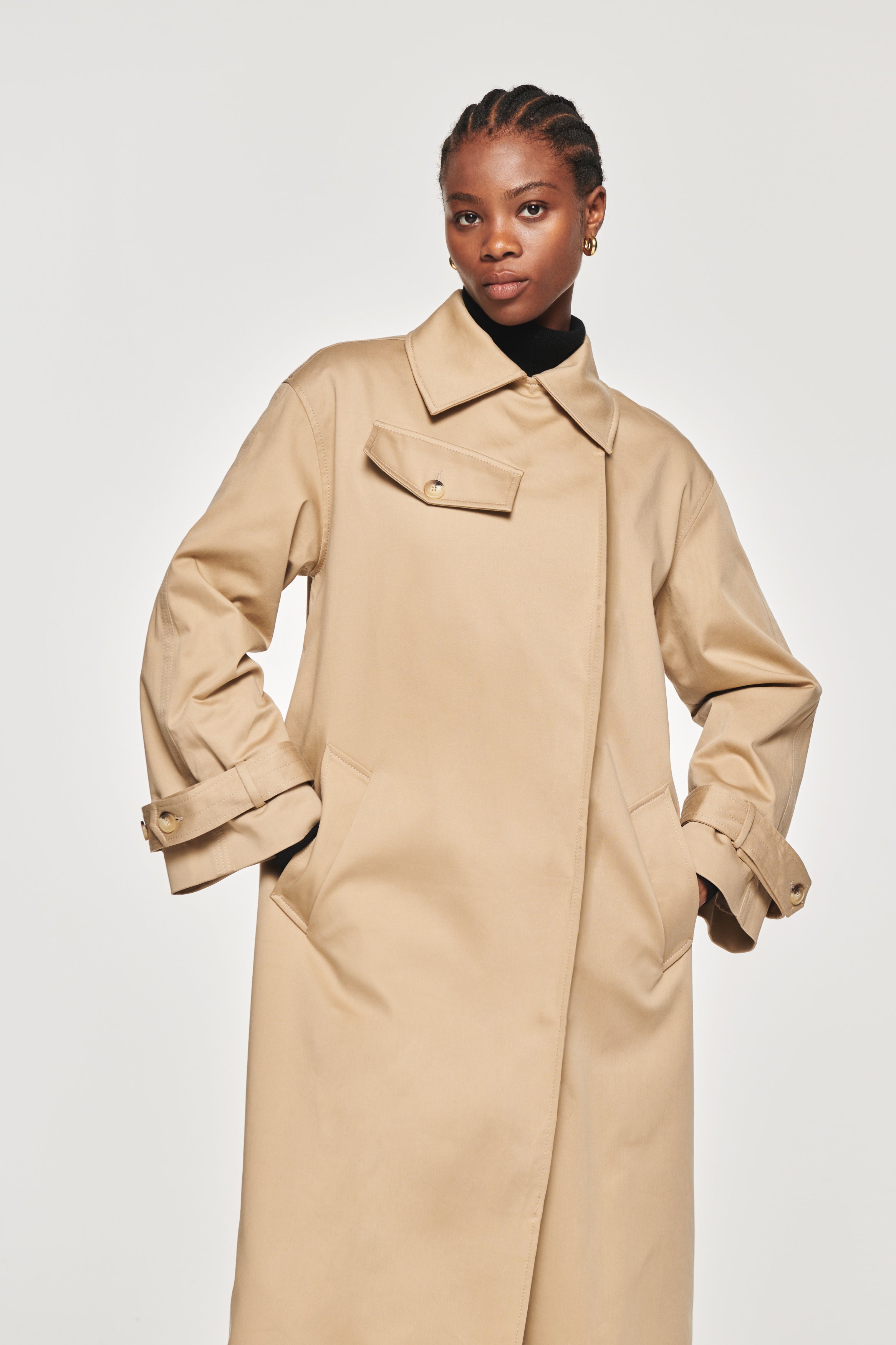 Gilda Maxi Trench Coat, Stone / UK 22