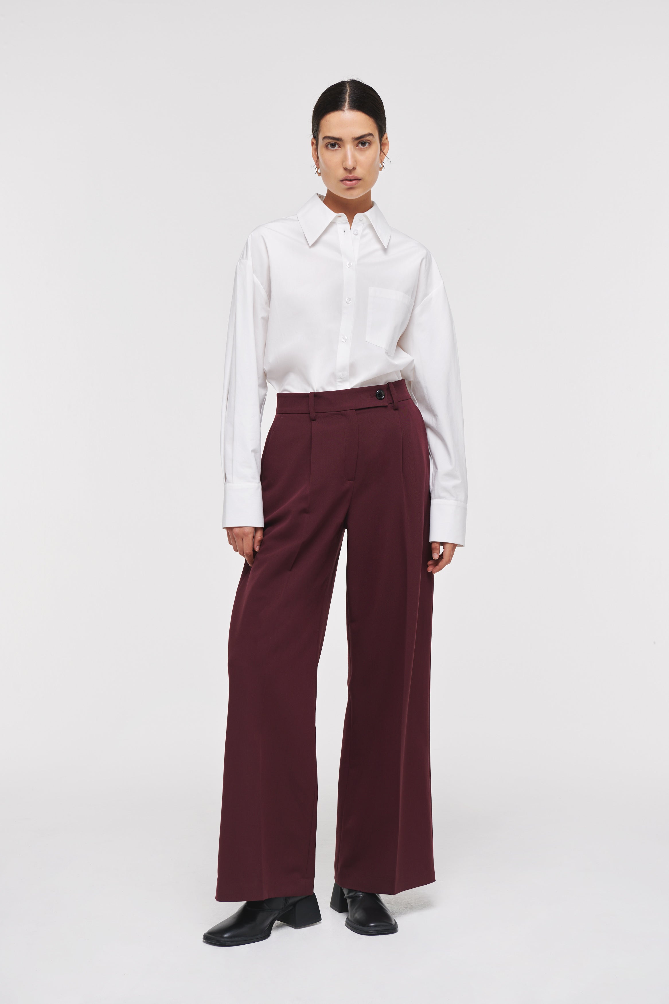 Smart Works Pleated Trousers, Wine / UK 22 product