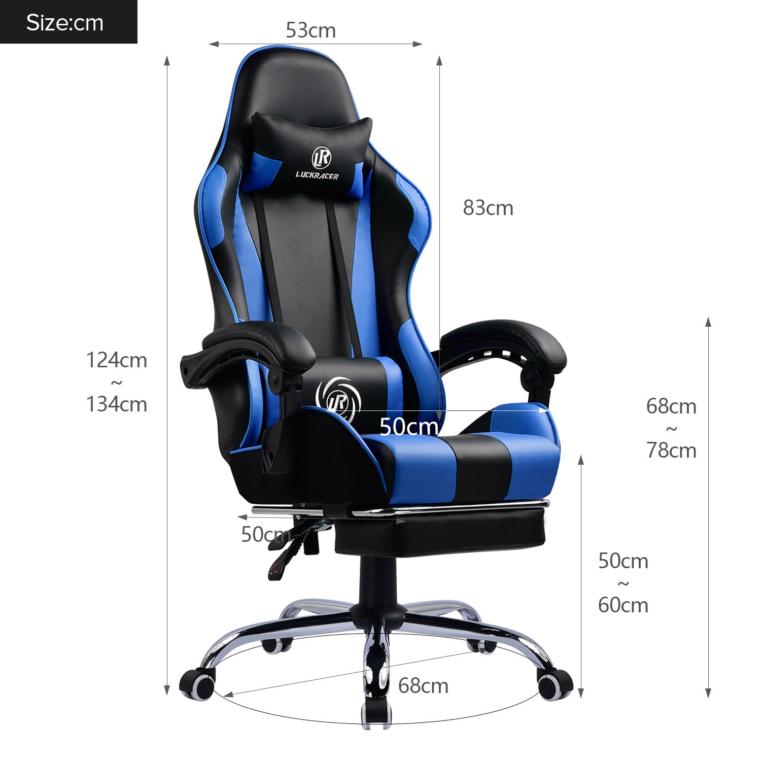 gtplayer gaming chair with footrest assembly