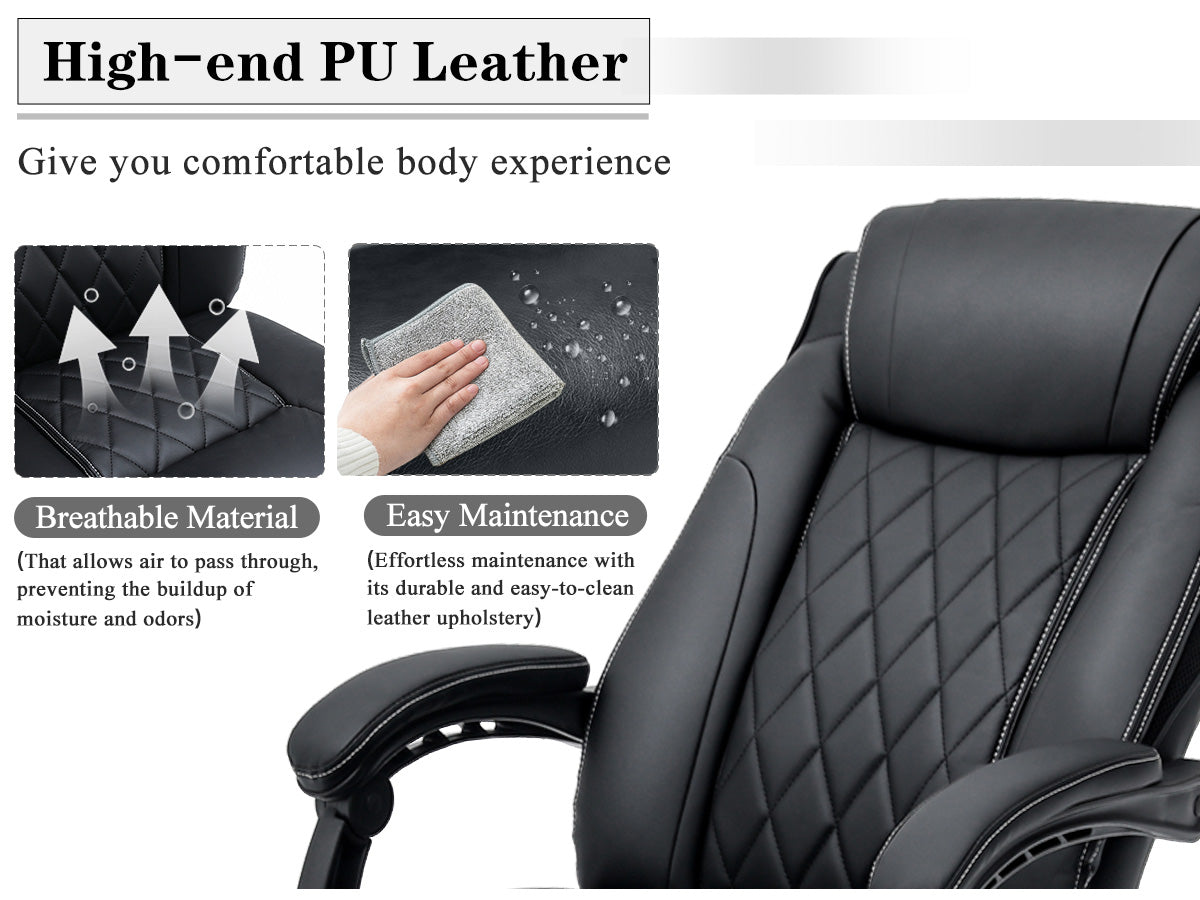 Breathable material allows air to pass through, preventing the buildup of moisture and odors.Effortless maintenance with its durable and easy-to-clean leather upholstery.| Homrest