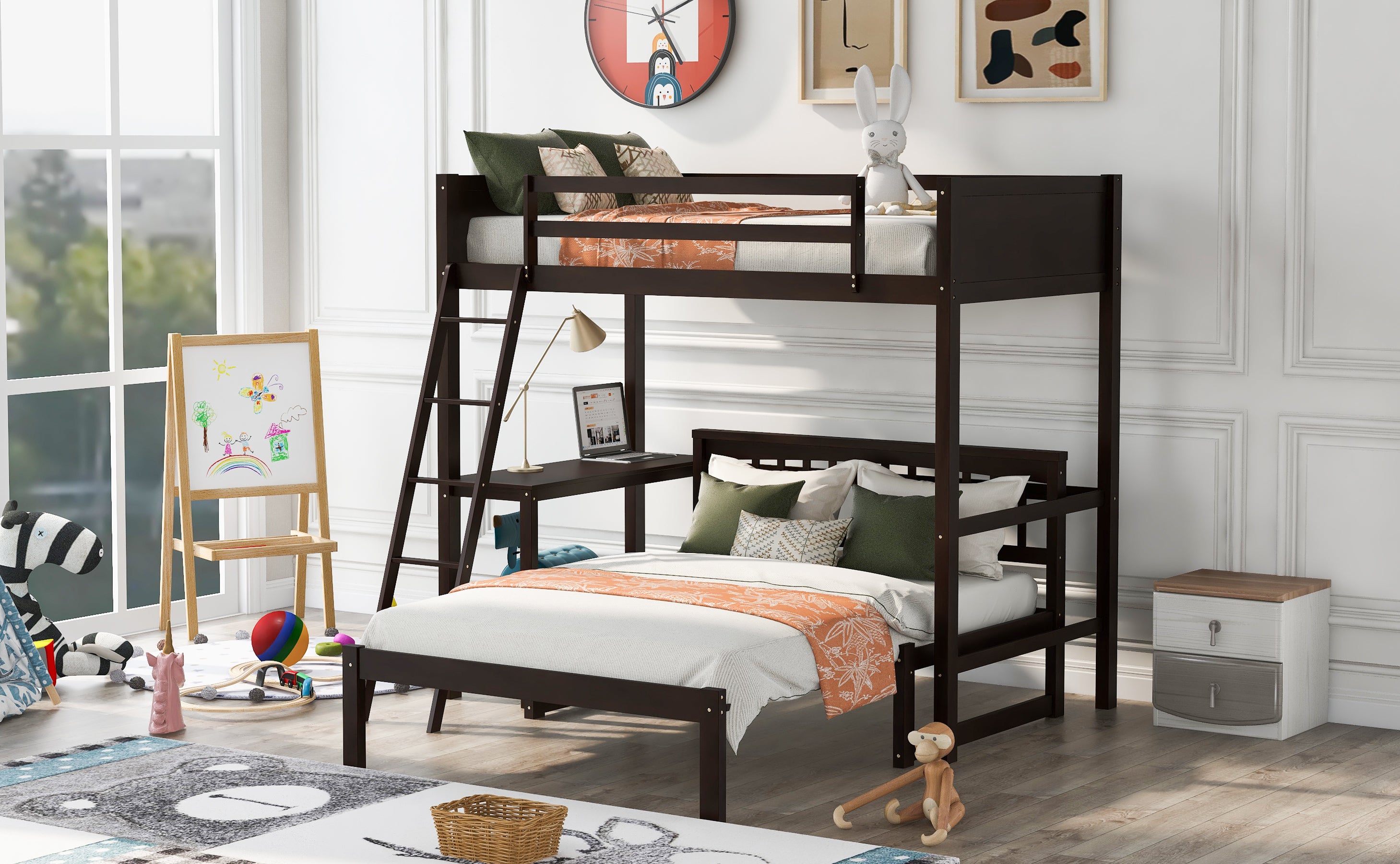 twinsize loft bed with desk