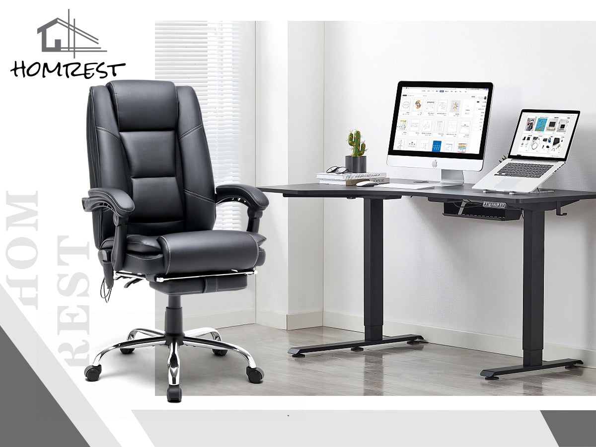 Ergonomic Adjustable Height Massage and Heated Office Chair Black | Homrest Furniture