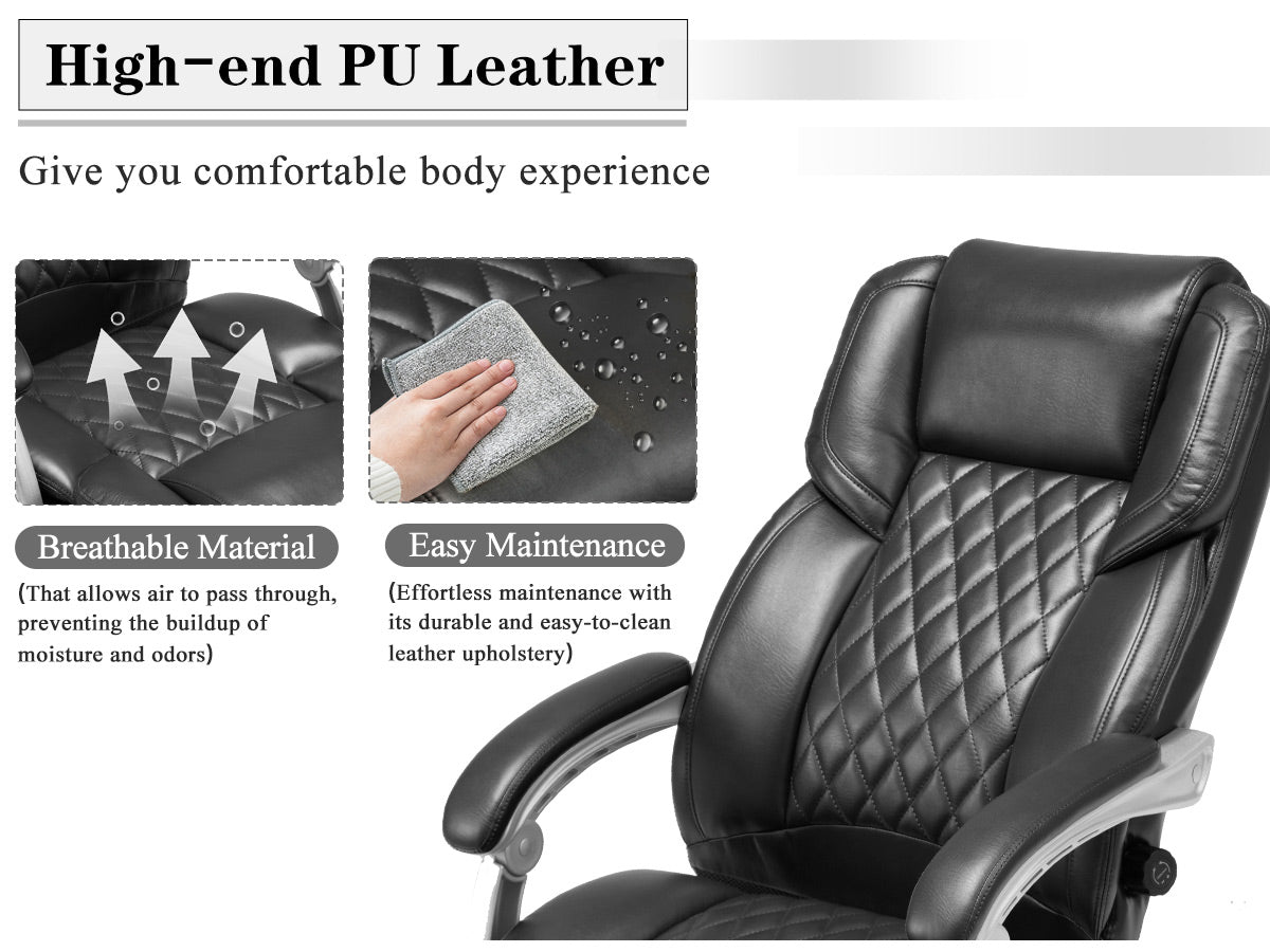 Breathable material allows air to pass through, preventing the buildup of moisture and odors.Effortless maintenance with its durable and easy-to-clean leather upholstery.| Homrest