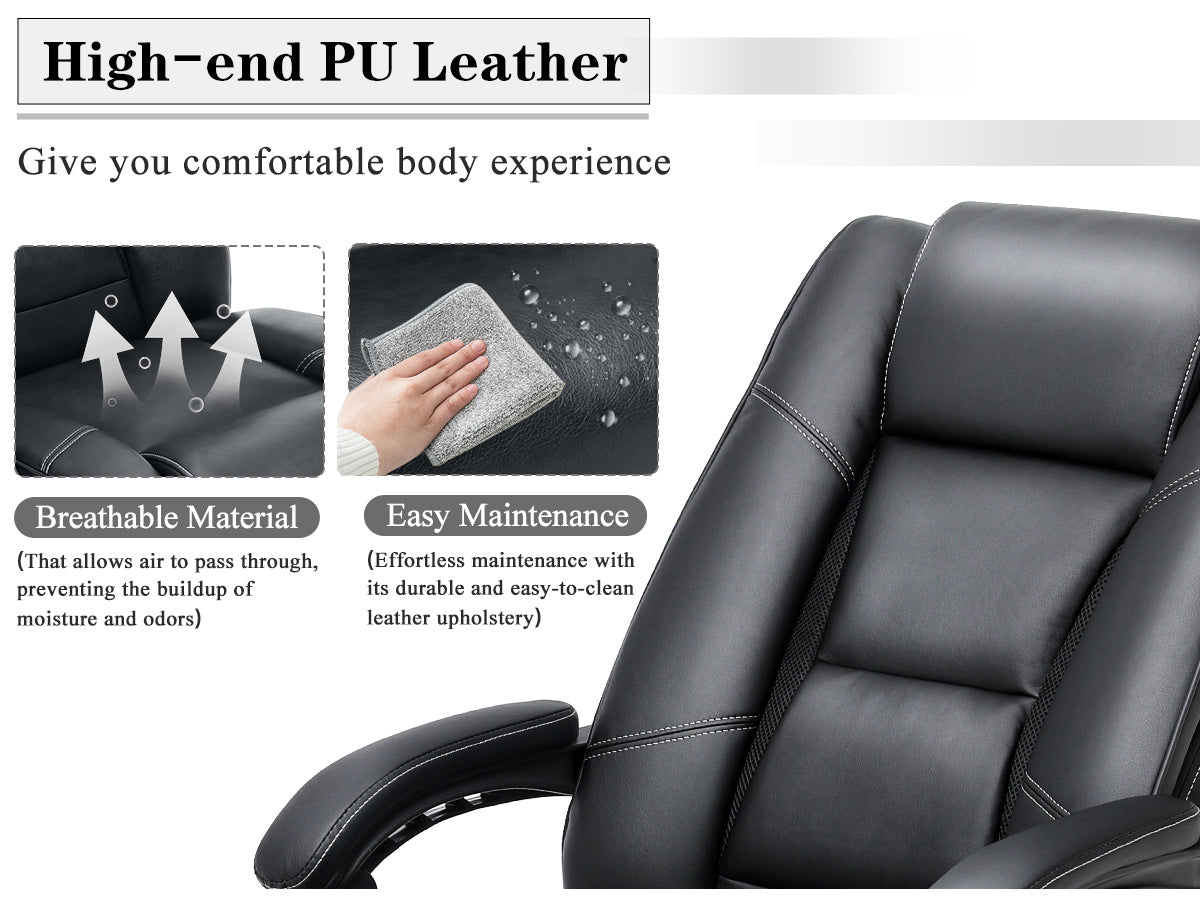 Breathable material allows air to pass through, preventing the buildup of moisture and odors.Effortless maintenance with its durable and easy-to-clean leather upholstery.| Homrest