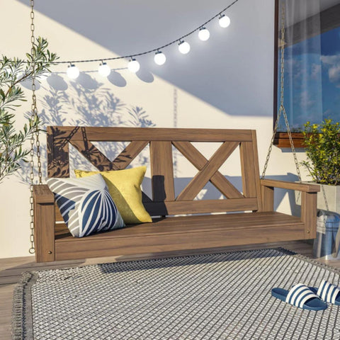 A timeless and elegant choice, the classic porch swing exudes a sense of nostalgia and brings back cherished memories of carefree summer evenings. | Homrest furniture
